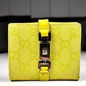 GUCCI LIME GREEN JACKIE LOGO WALLET